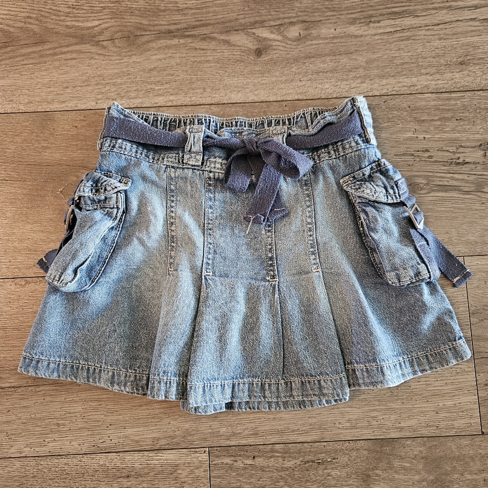3/$5 Justice Girls Denim Pleated Skirt/Skort Size 10 M 10 - Blue